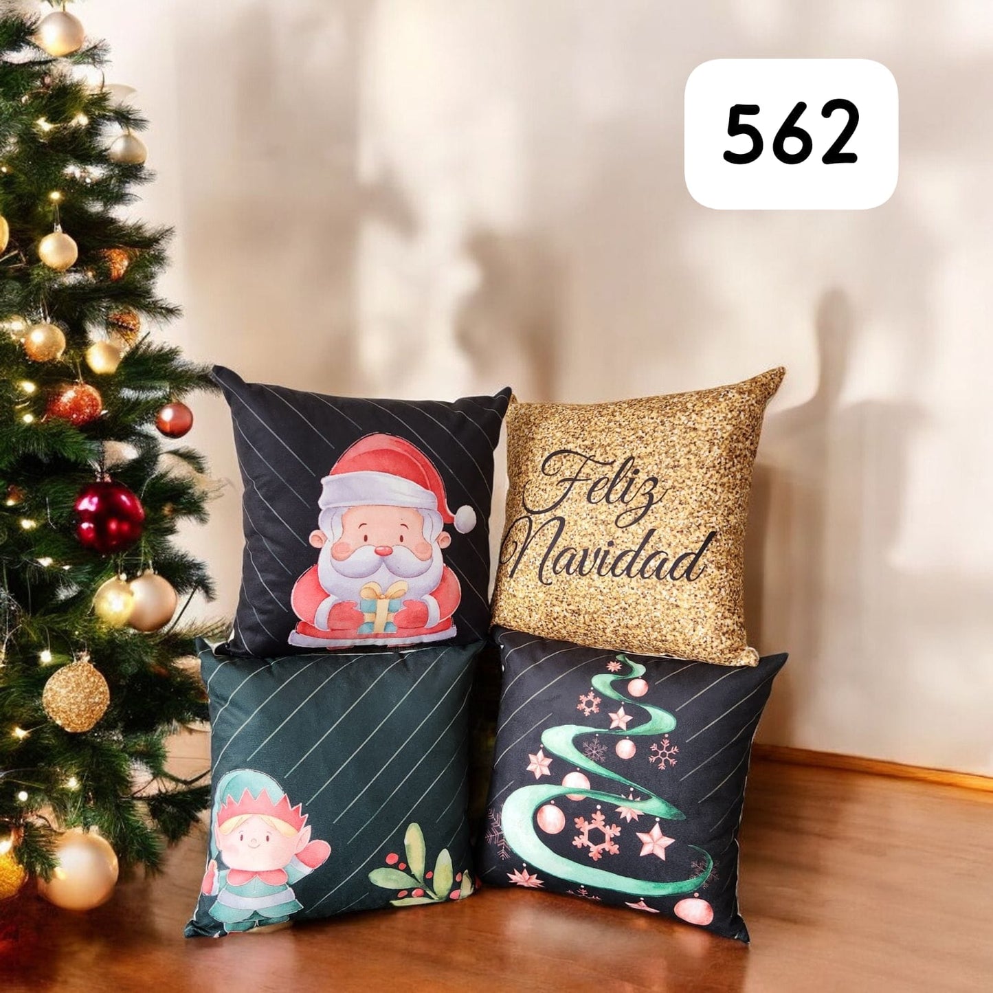 Set 4 Cojines Navideños