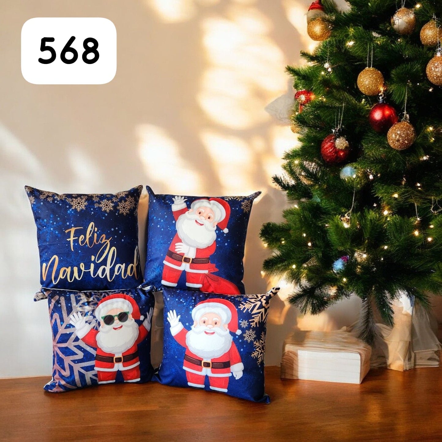 Set 4 Cojines Navideños